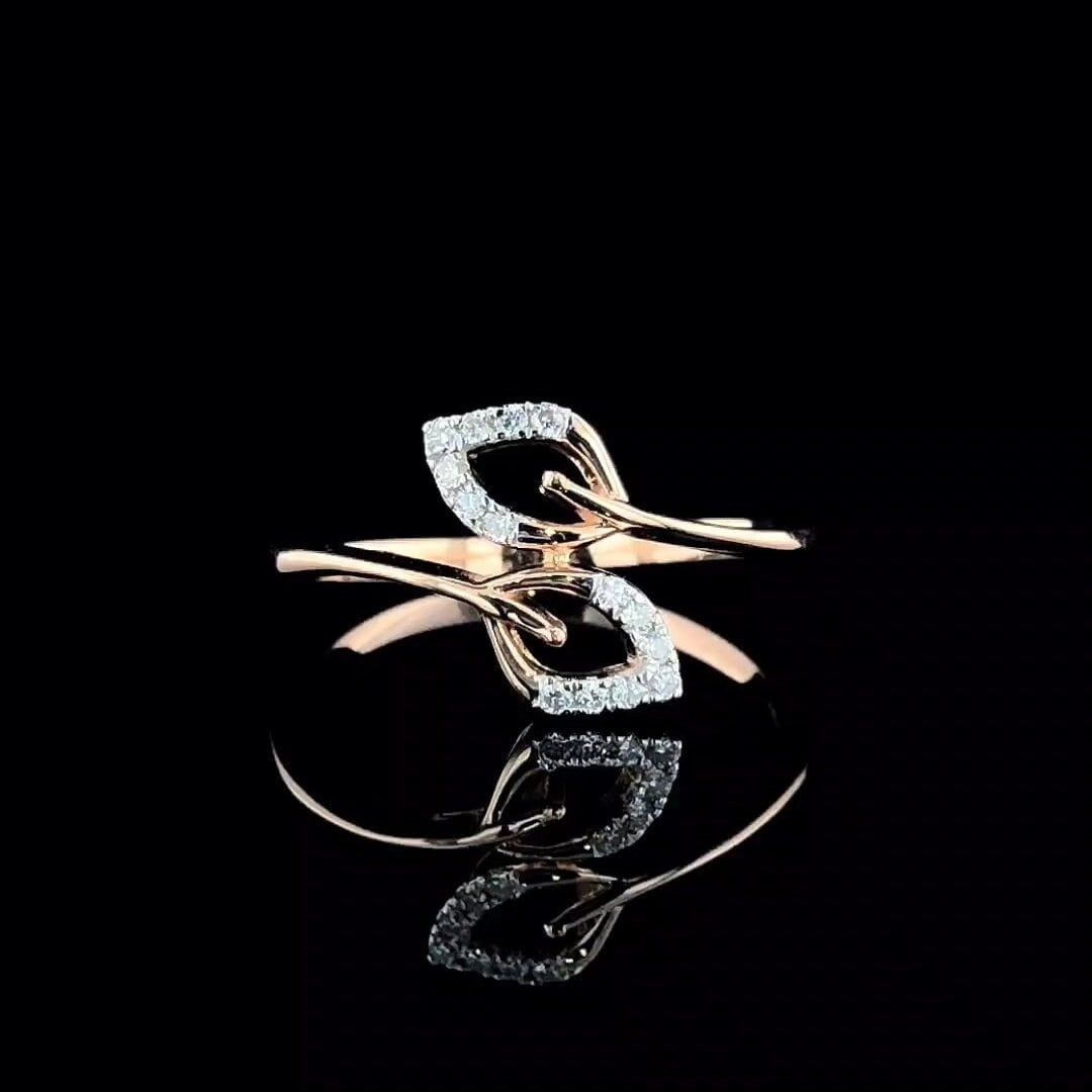 14K Gold Lab Grown Diamond Leaf Ring | CVD Statement Ring