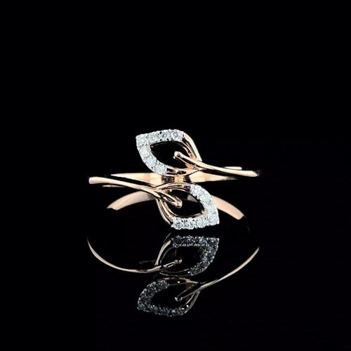 14K Gold Lab Grown Diamond Leaf Ring | CVD Statement Ring