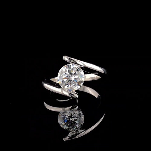 2.00 Carat Lab Grown Diamond Engagement Ring | 14K Gold Bypass Solitaire