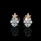 14K Gold Lab Grown Diamond Studs | Floral Cluster Earrings