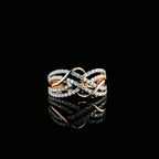 Lab Grown Diamond Crossover Ring | 14K Gold Statement Jewelry