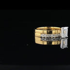 1.25ct Emerald Cut Lab Grown Diamond Ring | 14K Gold Wedding Set