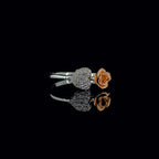 14K Gold Two Tone Lab Grown Diamond Flower Ring | Handmade