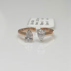 14k Gold Toi et Moi Ring | Pear Lab Grown Diamond Open Ring