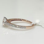Lab Grown Diamond Engagement Ring | Pink Ceramic & 14K Gold Band, SGL Certified