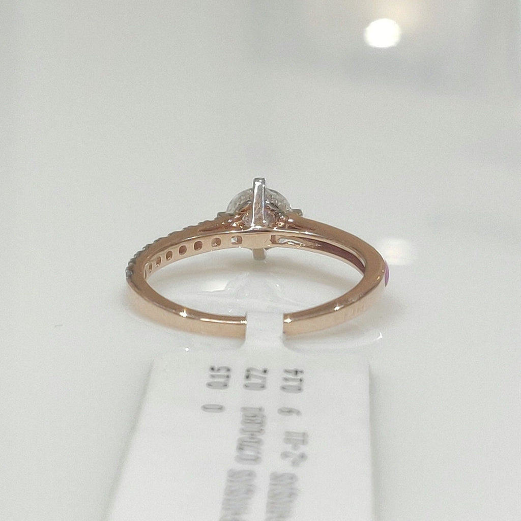 Lab Grown Diamond Engagement Ring | Pink Ceramic & 14K Gold Band, SGL Certified