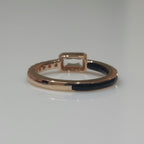 Emerald Cut Lab Grown Diamond Ring | Black Ceramic, 14K Gold