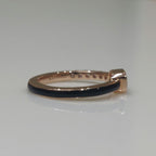 Emerald Cut Lab Grown Diamond Ring | Black Ceramic, 14K Gold