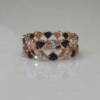 Lab Grown Diamond Wedding Band | 14K Gold & Black Ceramic Ring