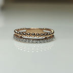 14K Gold Lab Grown Diamond Wedding Band: Half Eternity Stacking Ring