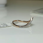 14K Gold Lab Grown Diamond V-Shaped Wedding Band