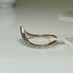 14K Gold Lab Grown Diamond V-Shaped Wedding Band