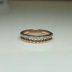 14K Gold Lab Grown Diamond Wedding Band: Half Eternity Stacking Ring