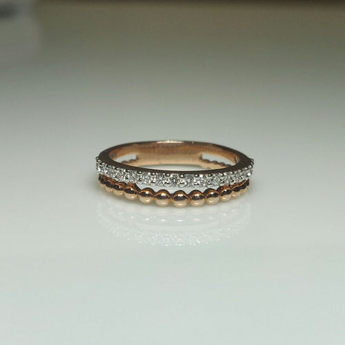 14K Gold Lab Grown Diamond Wedding Band: Half Eternity Stacking Ring