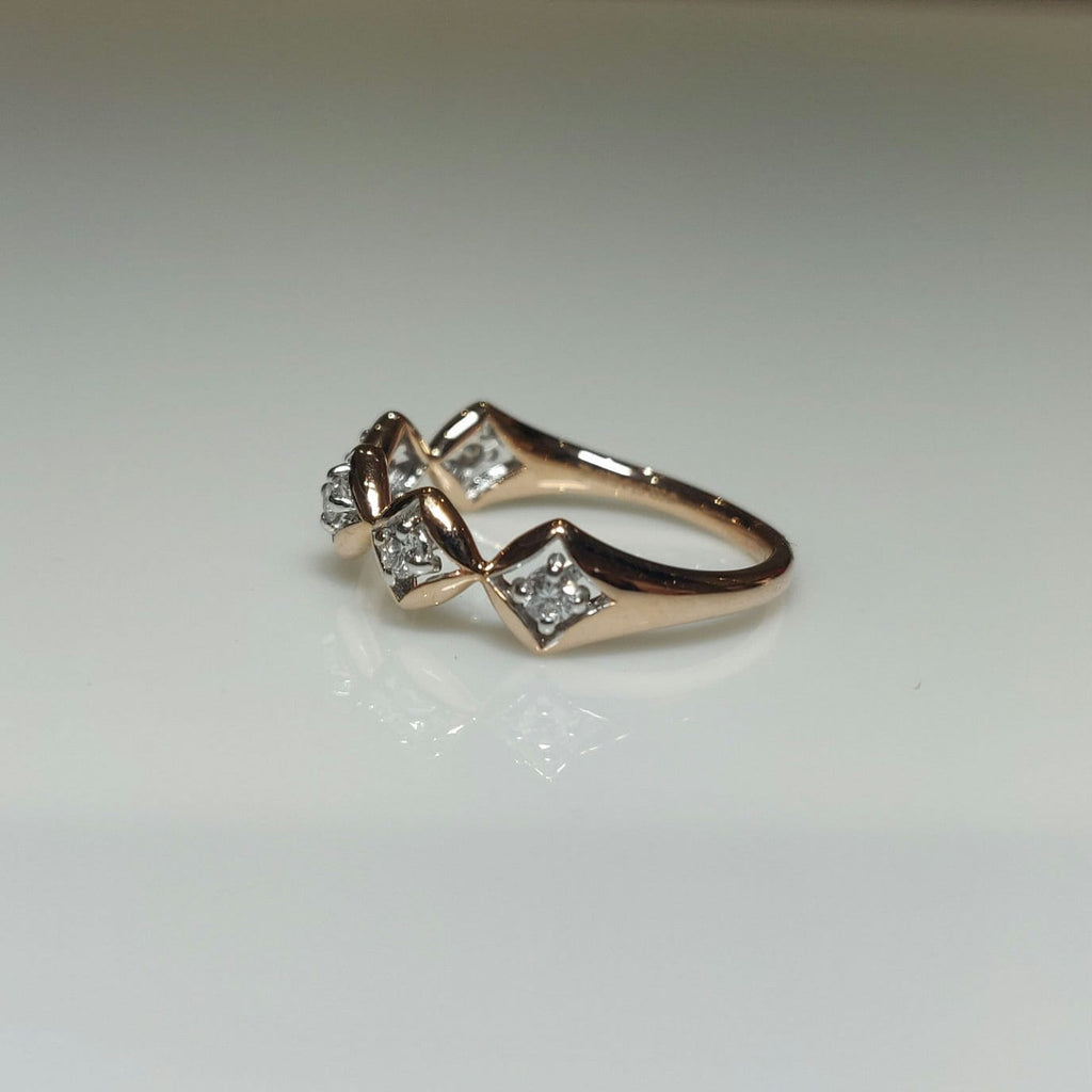 Lab Grown Diamond Wedding Band | 14K Gold Five Stone Half Eternity Ring