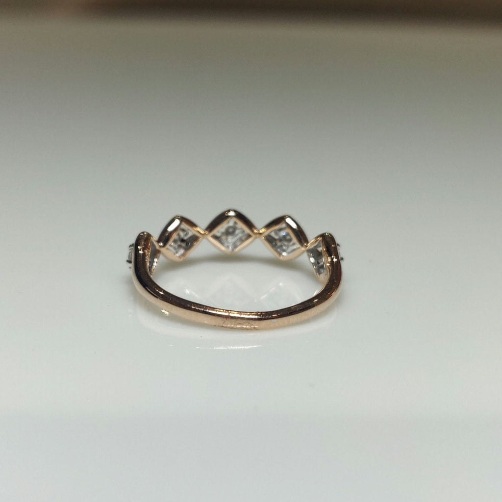 Lab Grown Diamond Wedding Band | 14K Gold Five Stone Half Eternity Ring