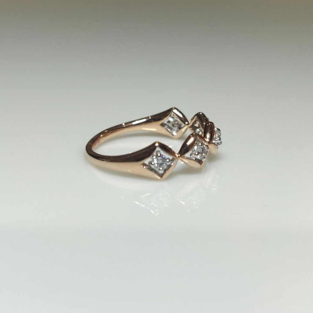 Lab Grown Diamond Wedding Band | 14K Gold Five Stone Half Eternity Ring