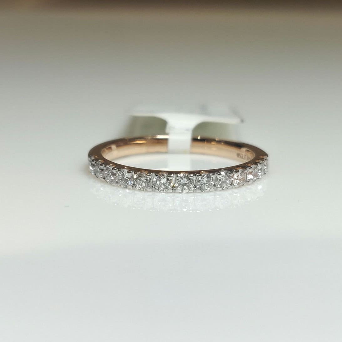 Lab Grown Diamond 14K Gold Wedding Band | Half Eternity Stacking Ring