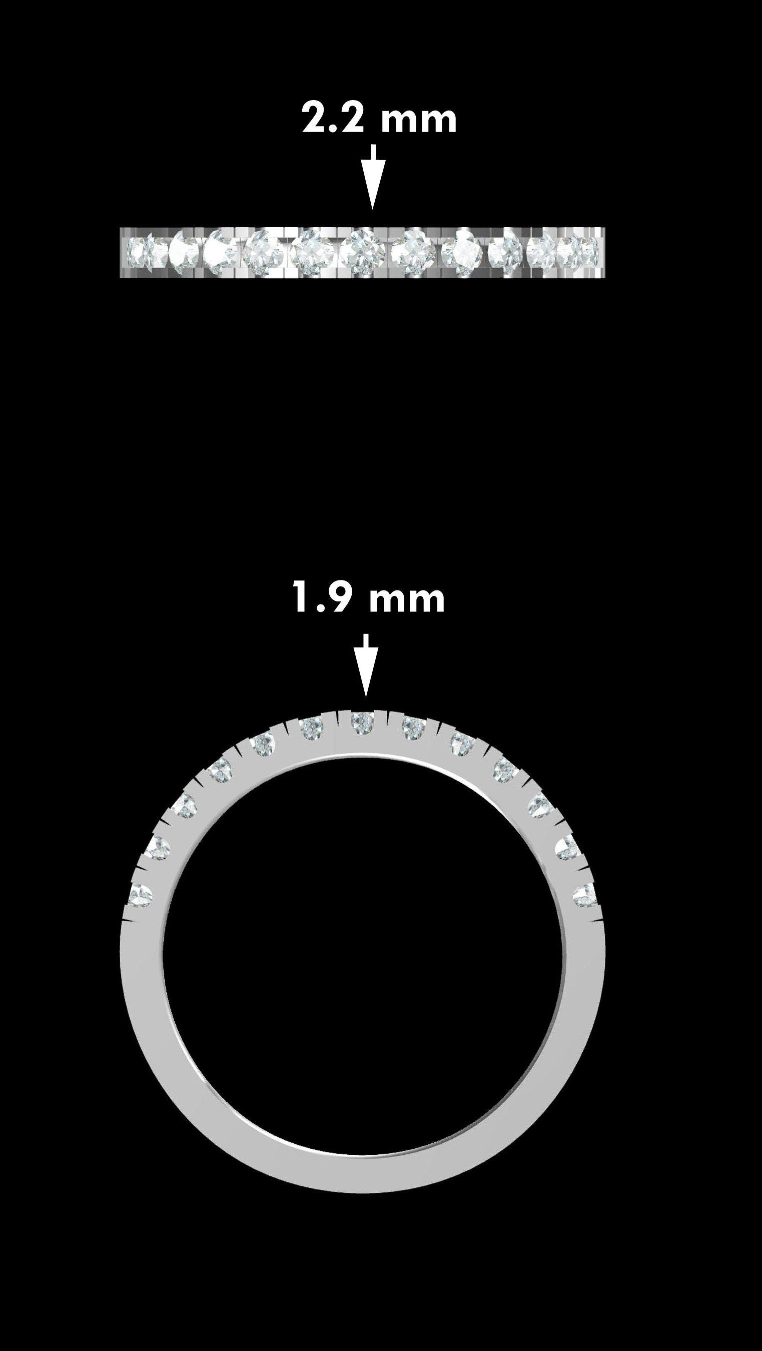 Lab Grown Diamond 14K Gold Wedding Band | Half Eternity Stacking Ring