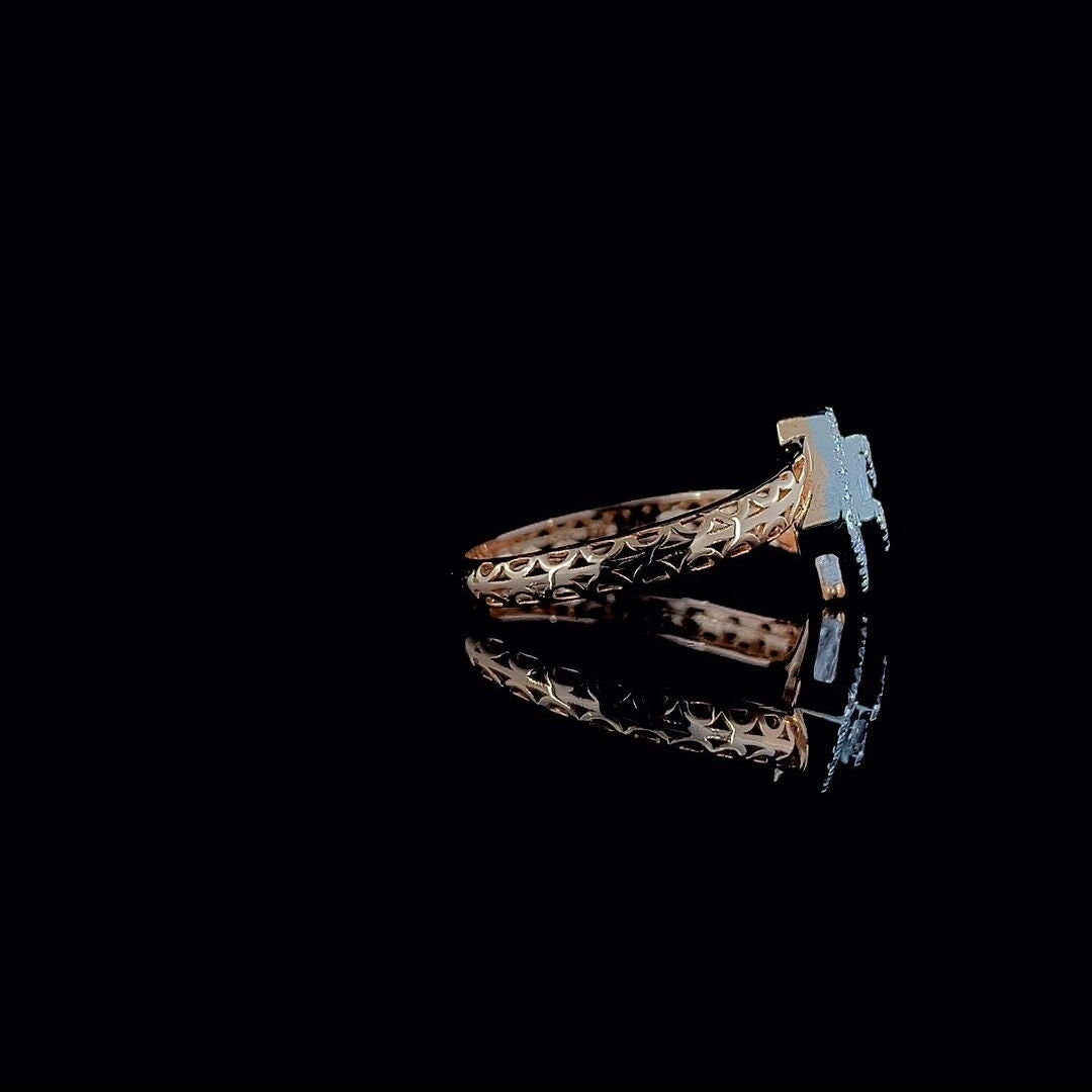 Baguette Lab Grown Diamond Ring | 14K Gold Bypass Shank