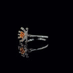 14K Gold Two Tone Lab Grown Diamond Flower Ring