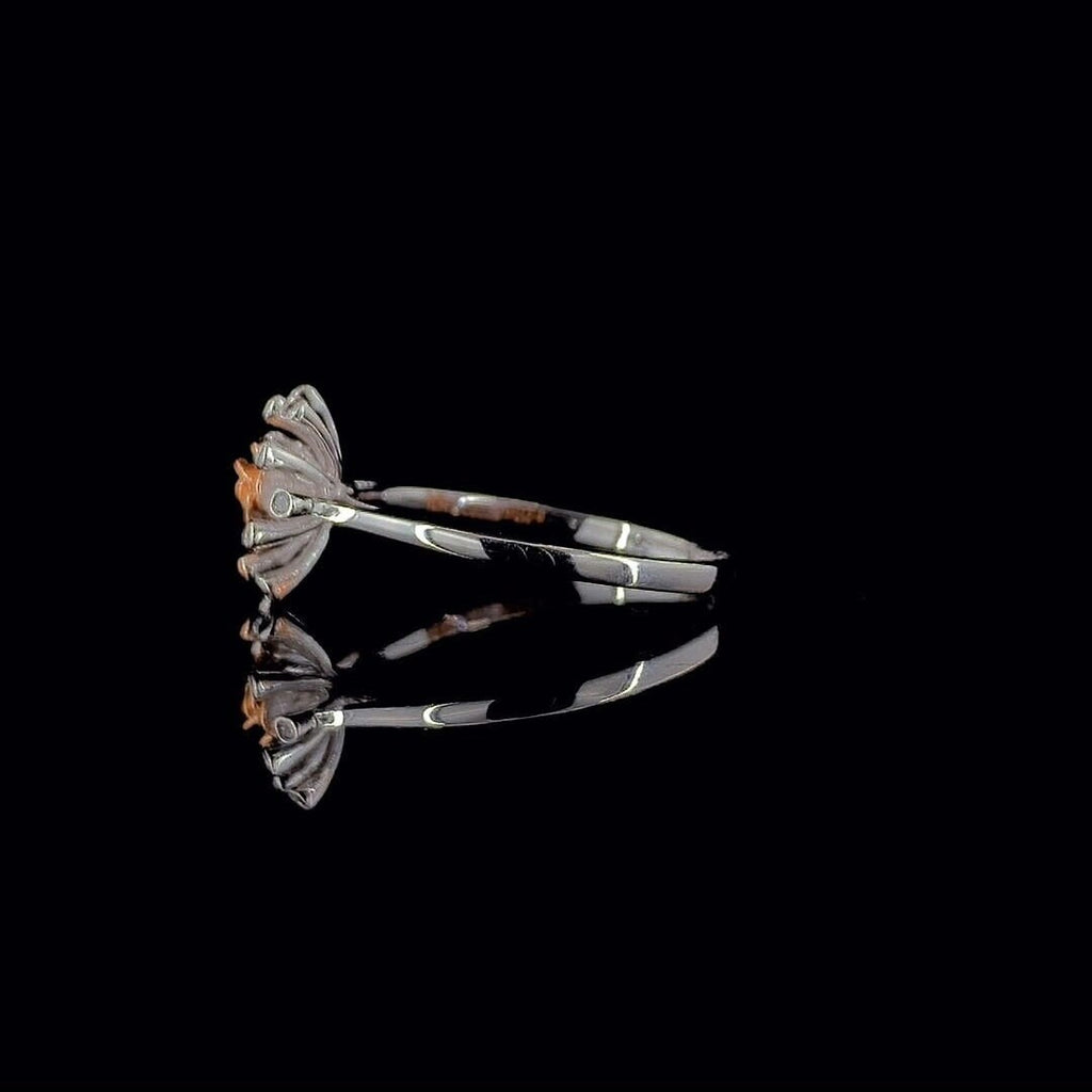 14K Gold Two Tone Lab Grown Diamond Flower Ring