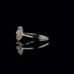 14K Gold Two Tone Lab Grown Diamond Flower Ring