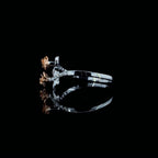 Two Tone 14K Gold Flower Ring: Lab Grown CVD Diamond Rose