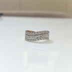 14K Gold Curved Lab Grown Diamond Wedding Band | Stackable Anniversary Ring