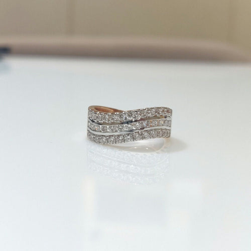 14K Gold Curved Lab Grown Diamond Wedding Band | Stackable Anniversary Ring