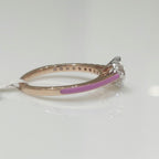 Lab Grown Diamond Engagement Ring | Pink Ceramic & 14K Gold Band, SGL Certified