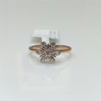 14K Gold Lab Grown Diamond Flower Ring | Handmade Anniversary Gift