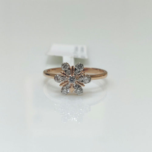 14K Gold Lab Grown Diamond Flower Ring | Handmade Anniversary Gift