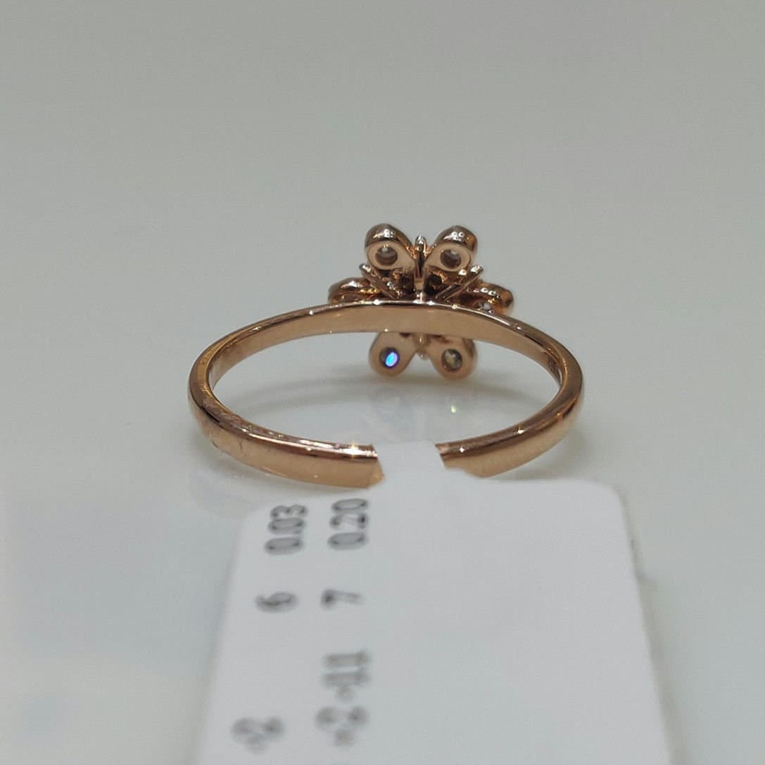 14K Gold Lab Grown Diamond Flower Ring | Handmade Anniversary Gift