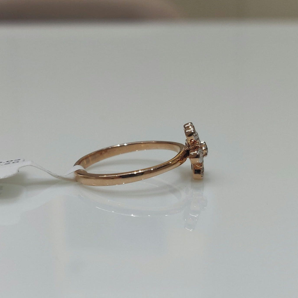 14K Gold Lab Grown Diamond Flower Ring | Handmade Anniversary Gift