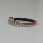 Emerald Cut Lab Grown Diamond Ring | Black Ceramic, 14K Gold