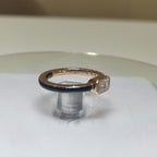 Emerald Cut Lab Grown Diamond Ring | Black Ceramic, 14K Gold