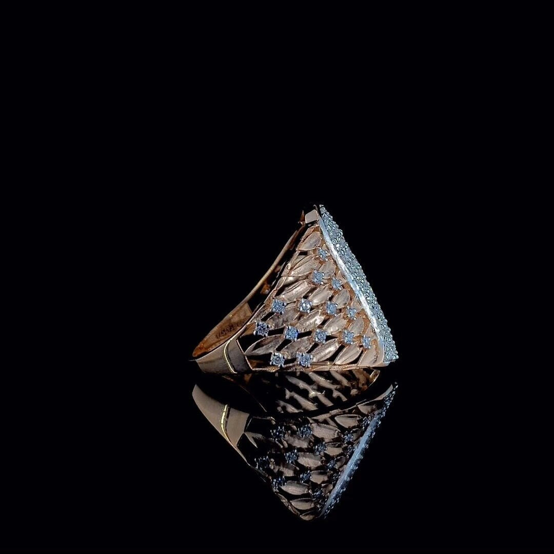 14k Gold Lab Grown Diamond Ring | Statement Cocktail Ring
