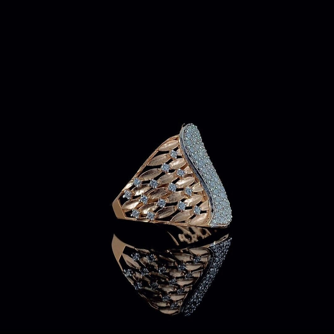 14k Gold Lab Grown Diamond Ring | Statement Cocktail Ring