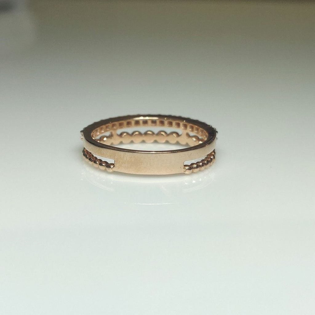 14K Gold Lab Grown Diamond Wedding Band: Half Eternity Stacking Ring
