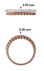 14K Gold Lab Grown Diamond Wedding Band: Half Eternity Stacking Ring
