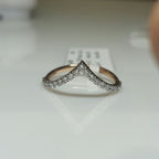 14K Gold Lab Grown Diamond V-Shaped Wedding Band