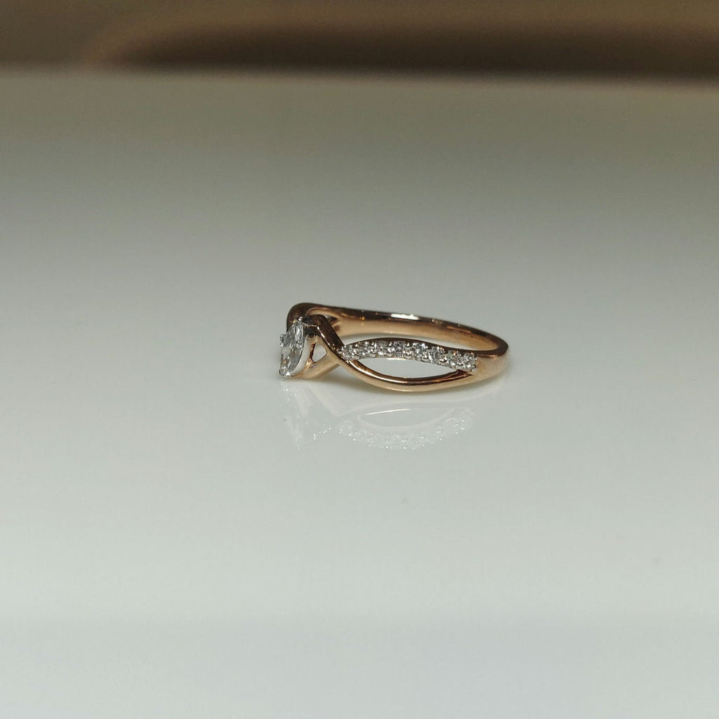 Lab Grown Diamond Marquise Engagement Ring | 14K Gold Infinity Band