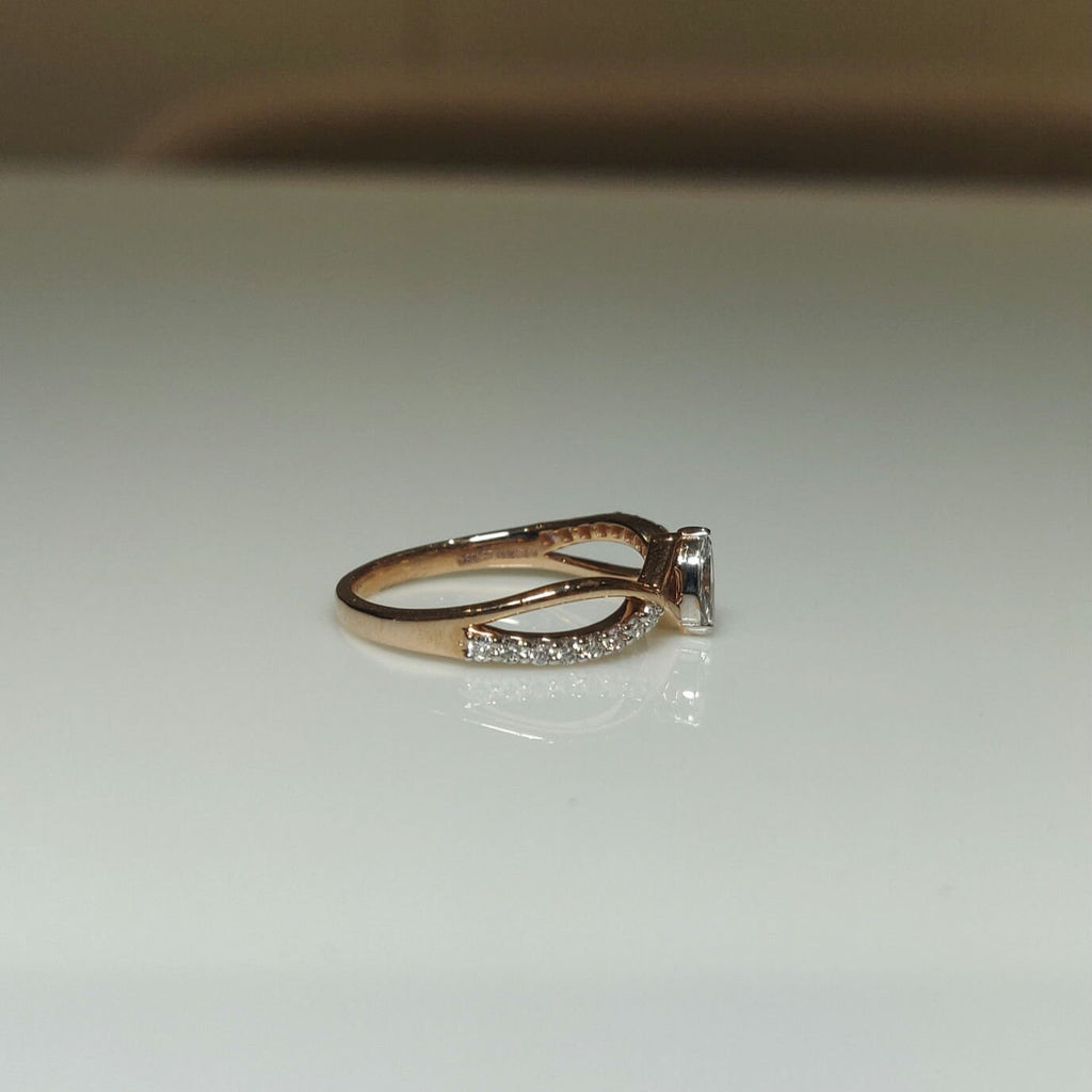 Lab Grown Diamond Marquise Engagement Ring | 14K Gold Infinity Band