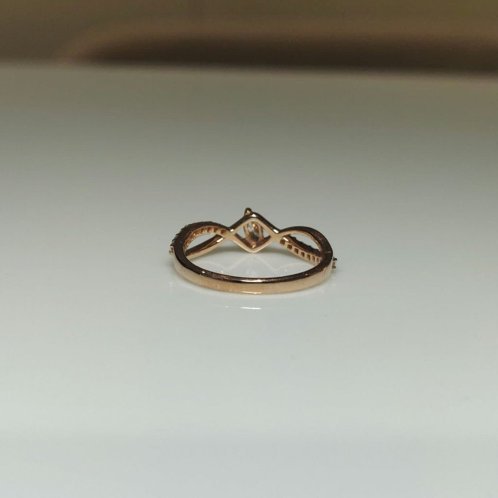 Lab Grown Diamond Marquise Engagement Ring | 14K Gold Infinity Band