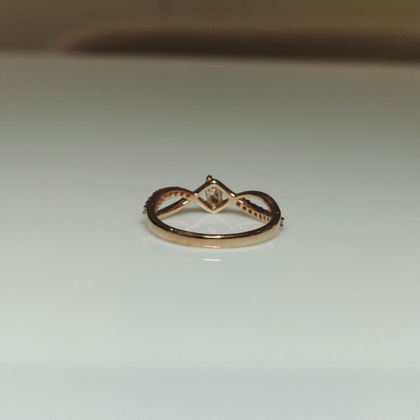 Lab Grown Diamond Marquise Engagement Ring | 14K Gold Infinity Band