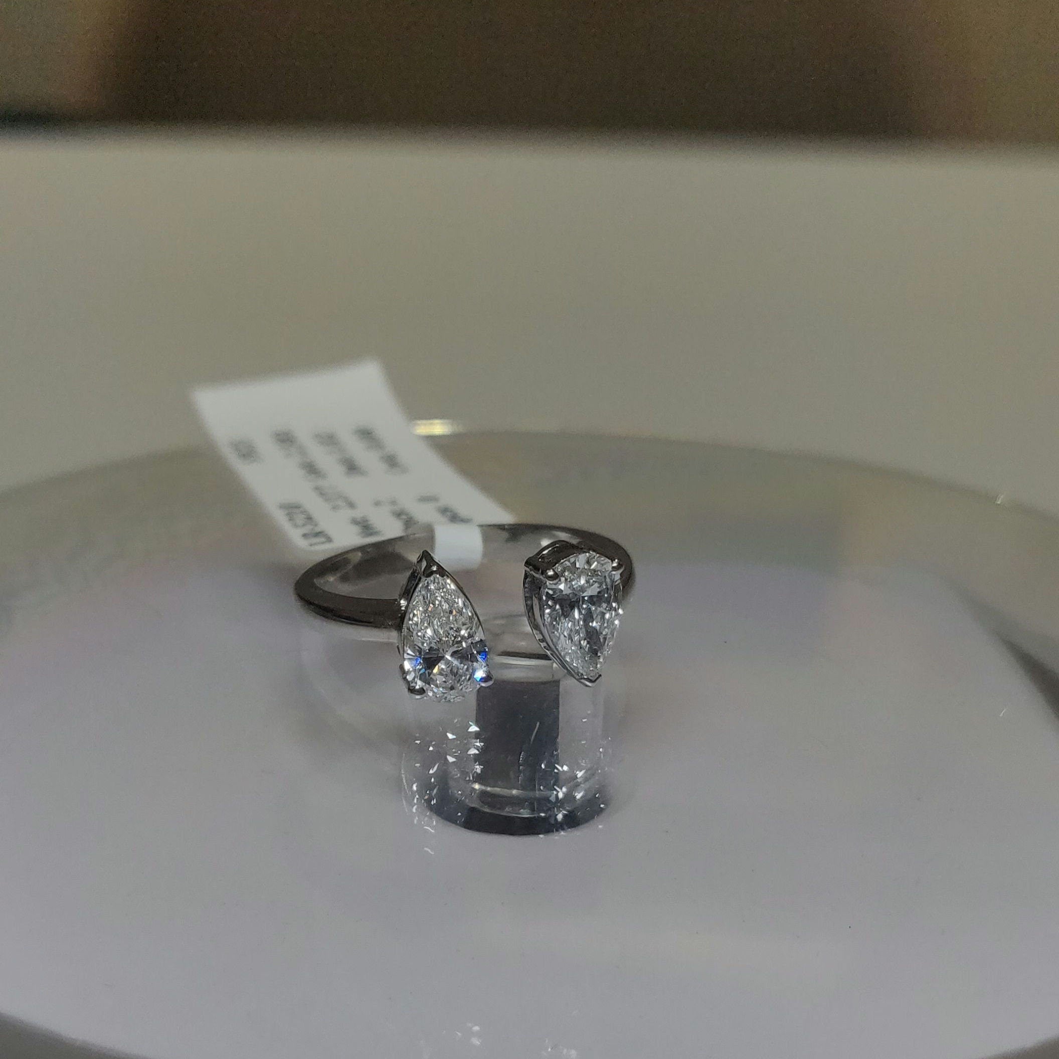 Lab Grown Diamond Toi et Moi Ring | 14k Gold Pear Cut Engagement Ring