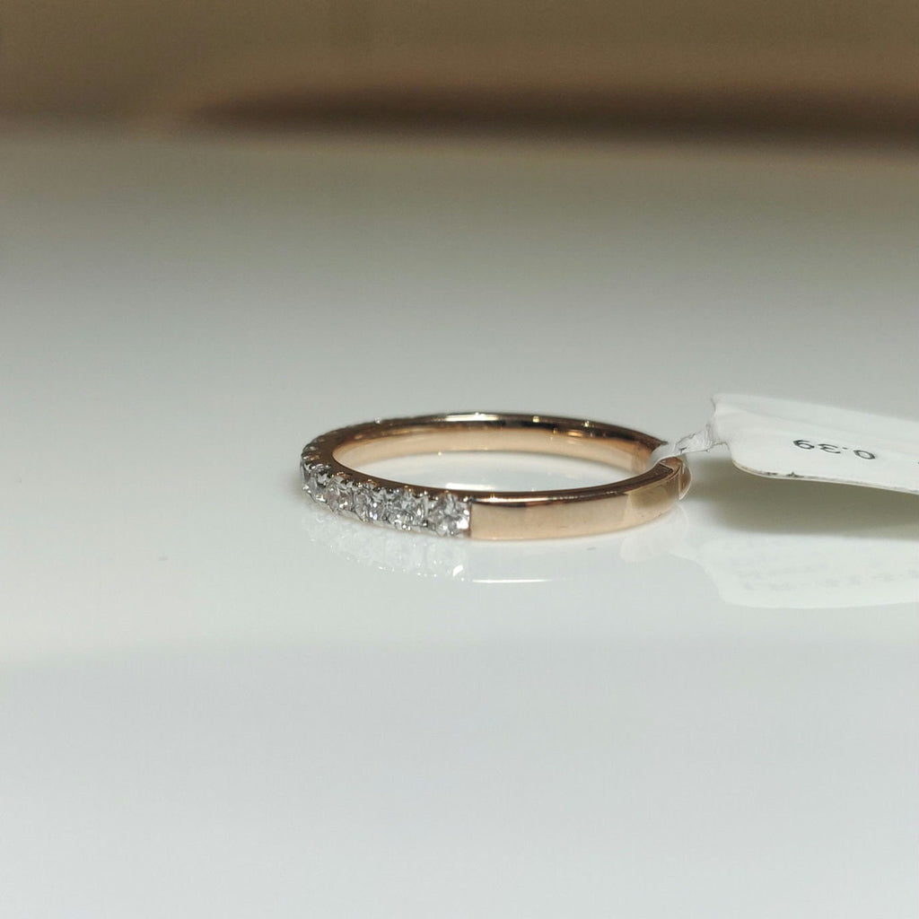 Lab Grown Diamond 14K Gold Wedding Band | Half Eternity Stacking Ring