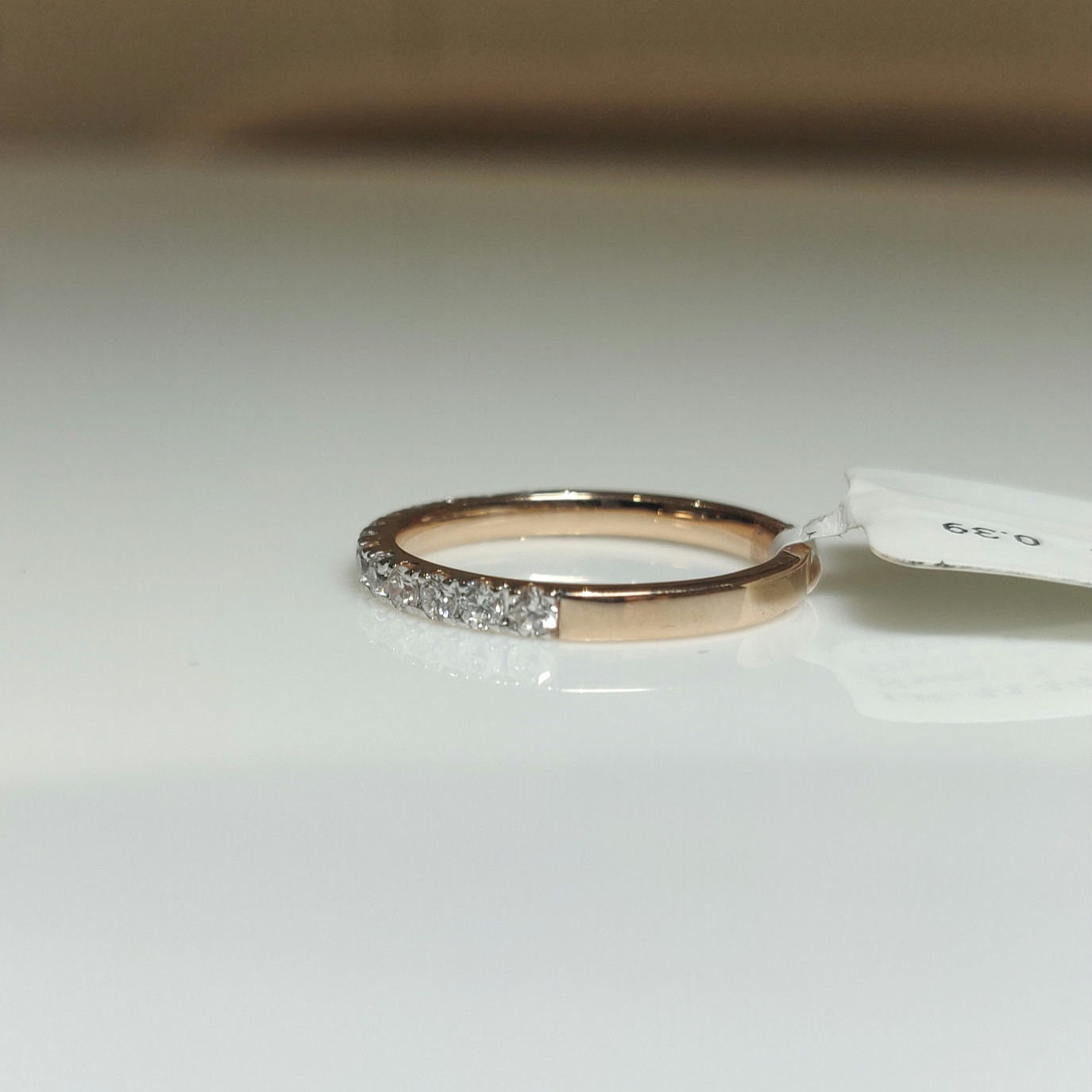 Lab Grown Diamond 14K Gold Wedding Band | Half Eternity Stacking Ring