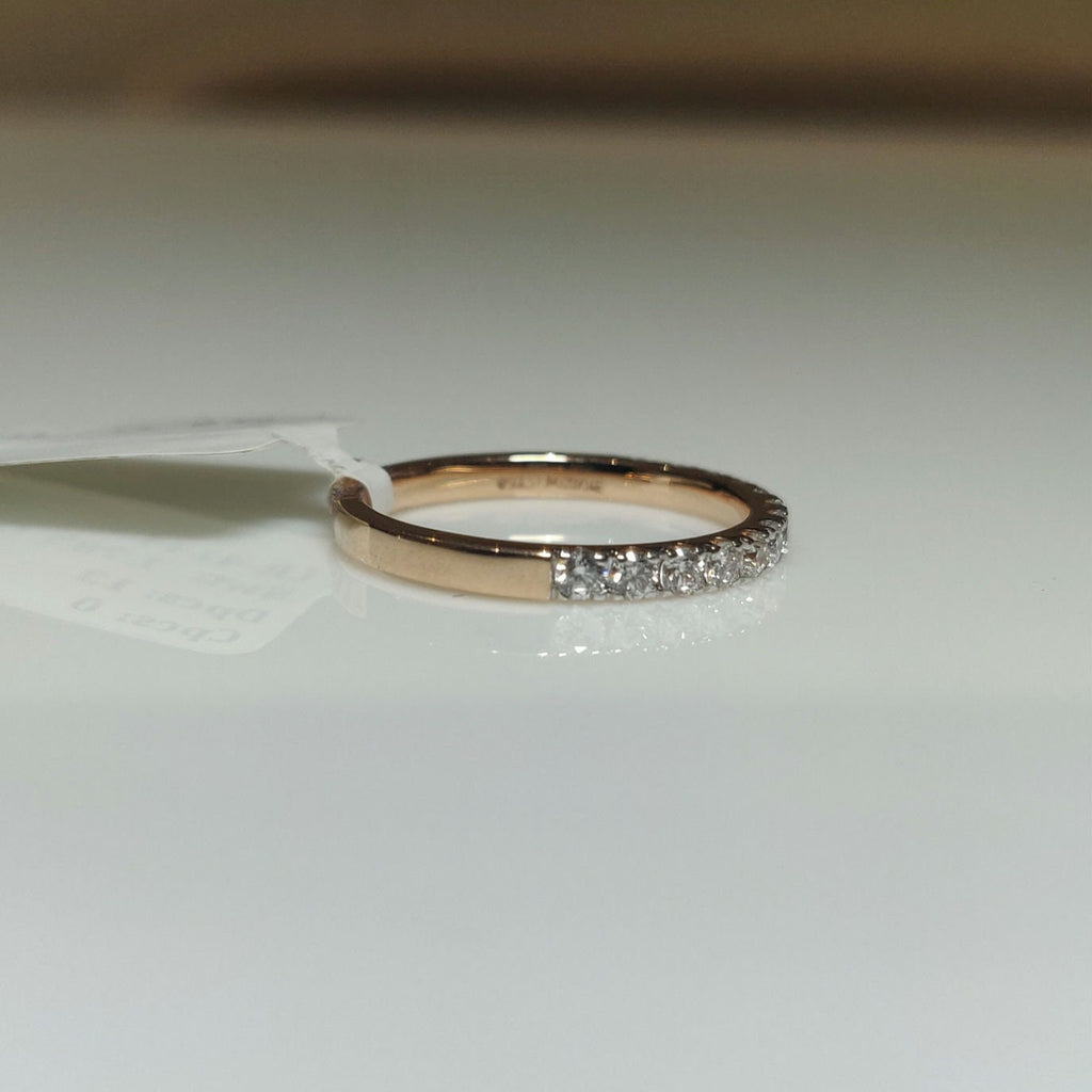 Lab Grown Diamond 14K Gold Wedding Band | Half Eternity Stacking Ring